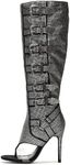 Cape Robbin Moto Mami Boots for Women - Silver Size 8