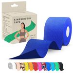 Kinesiology Tape 5m Roll [2024 Edition] - Sports and Medical Tape for Joint and Muscle Support, Multipurpose KT Tape, Body Tape, Boob Tape, Physio Tape, Sports Tape, Trans Tape, Athletic - Dark Blue