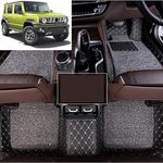 Vah@n Expo 7D Mat Suiatble For Jimny Car Floor Mat (Year: 2023, Black, Nappa Leather, Perfect Fitted, Washable, Grass Mat Attached With Velcro)