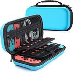 CALLCASE Switch Carrying Case for Nintendo Switch /Switch OLED, Upgraded EVA Portable Travel All Protective Hard Game Case Shell Pouch, Surface Waterproof Game Bag with 20 Game Card Slots -Blue