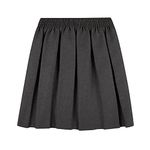 MOLLY MALOU Girls School Uniform Skirts Back to School Box Pleated Round Elasticated Skirts 2-16 Years (2-3 Years, Grey)