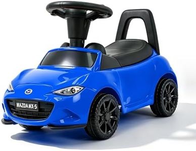 HEIMILI Mazda Licensed Kids Push Car, Toddler Ride On Toy with Anti-Slip Wheels & Safety Bumper Guards, Foot to Floor Toy for Indoor & Outdoor (Blue)