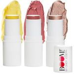 BOOM! by Cindy Joseph Boomstick Trio - 3 Pack Boom Makeup Sticks - Blush Stick in Rose Nude, Highlighter Stick & Moisturizer Stick - Multi-Use Vegan Makeup Sticks for Older Women & Mature Skin