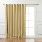 Best Home Fashion Wide Width Thermal Insulated Blackout Curtain - Antique Bronze Grommet Top - Wheat - 100" W x 96" L - (1 Panel)