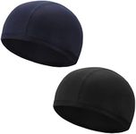 QKURT Cycling Skull Cap, 2PCS Breathable Summer Under Helmet Hats Perfect for Running Hat, Cycling Skull Cap or Sports Beanie Motorcycle Black,Navy Blue