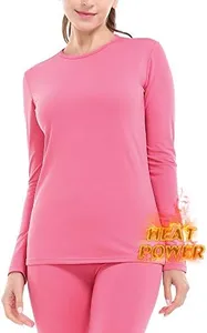 MANCYFIT Long Johns Set Fleece Lined Thermal Underwear for Women Ultra Soft Pink XXX-Large