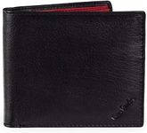 Mens Genuine Leather Wallet - Nappa by Pierre Cardin | RFID Blocking | Soft, Smooth, Durable & Crease Proof Bi-Fold Gents Wallet (Black/Red Inner)