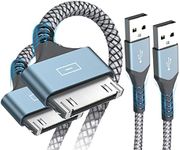 AviBrex USB to 30 Pin Charging Cable 3.3ft 2-Pack, USB Fast Charging & Sync Data Cable Nylon Braided Cord Compatible iPhone 4/4s/3G/3GS, iPad 1 2 3,iPod Touch 4 3 2 1, iPod Classic 3 2 1-Grey