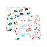 R for Rabbit Bambooberry Rainbow Baby Swaddle | Swaddle Wrap | Baby Shower Gift Set (Multicolor, 120 x 120 cm) - Pack of 2