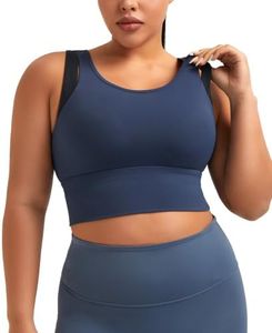 UBCUTE Crop Workout Tank Tops for Full Bust Women,Medium Impact Sports Bra