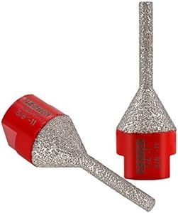 DT-DIATOOL Diamond Finger Bit Coated Milling Bit 2pcs for Tile Grinder Enlarging Polishing Holes on Porcelain Ceramic Granite Marble Countertop Diameter 6-25mm, 5/8 inch-11 Thread