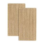 HAMID - Pack 2 Rugs Jute Granada Natural Colour, Jute Rug, Area Rug 100% Jute Fibre Hand Wovem, Braided Rug for Home, Living Room, Floor Carpet.(2 units 110x60cm)…