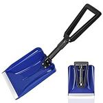 ORIENTOOLS Folding Snow Shovel with D-Grip Handle and Durable Aluminum Edge Blade, Emergency Snow Shovel for Car, Truck, Recreational Vehicle, etc.(Blade 9")