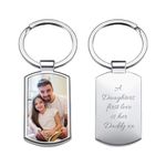 Print Maniacs Personalised Keyring Fathers Day Photo Engraved Text Keepsake For Dad Gifts Daddy Grandad Uncle Keychain Birthday Christmas Any Occassion From Son Daughter (Own Text)