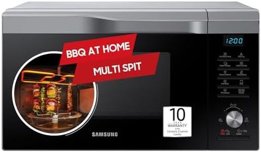 Samsung 28L Multi Spit, Convection Microwave Oven (MC28A6035QS/TL, Silver, Various Cooking Modes, Eco Mode, Hotblast, Crusty Plate, Wire Rack, Slim Fry, Ceramic Enamel Cavity with 10 year warranty)