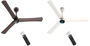 atomberg Renesa+ Anti-Dust Ceiling Fan 1200 mm BLDC Motor with Remote 3 Blade (Pearl White) and 1200 mm BLDC Motor with Remote 3 Blade Anti-Dust Ceiling Fan (Earth Brown)