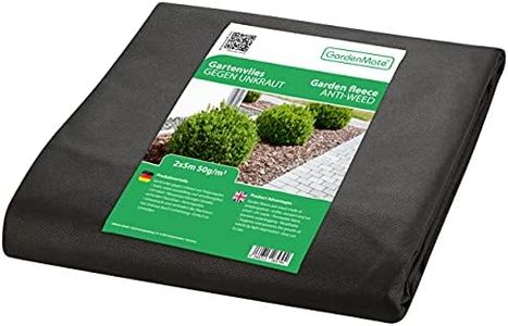 GardenMate 2m x 5m sheet non-woven weed control fabric - UV stabilised black 50gsm landscape ground cover membrane
