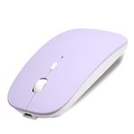 ANEWISH Bluetooth Mouse for Laptop/Macbook/iPad/iPhone (iOS13.1.2 and Later) / Android/PC, Rechargeable Mini Silent Mouse Compatible with Windows/Linux, (Purple)