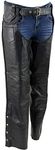 Xelement B7556 Women's Black 'Braided' Zippered Motorcycle Leather Chaps - 8