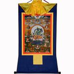 Gandhanra Tantric Tibetan Buddhism Thangka Wall Hanging,The 21 Taras,Hot Stamping Brocade Buddhist Tapestry for Zen Home Decor Meditation