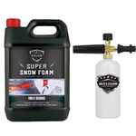 Snow Foam & Snow Cannon Car Shampoo PH Neutral Wash Detailing Valeting Kit For Car Van Caravan 5L Super Thick Pre Wash With Professional Karcher K Range Snow Cannon Lance (5L VANILLA + CANNON)