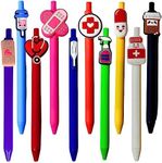 10 PC Nurse Pens | Funny Best Cute Nurses Pen Set Accessories for Work, Nursing Student, Medical Assistant, NICU, ER, ICU; Must haves Gifts, Essentials, Nurses Week Bulk, Appreciation Gift