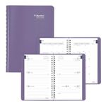 Blueline® Essential Academic Weekly/Monthly Planner, 13 Months, July 2024 to July 2025, Twin-Wire Binding, Soft Vicuana Cover, 8" x 5", Dusty Purple, Bilingual (CA101BF.03-25)