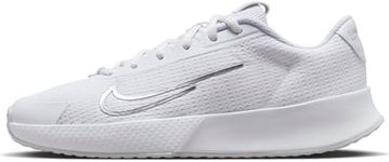 Nike Women's Court Vapor Lite 2 Sneaker, White Metallic Silver Pure Platinum, 6 UK