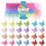 Hoyols Glitter Butterfly Hair Clips, 90s Girls Hair Accessories Sparkle Mini Small HairClip Jaw Claw for Girls Women Toddler Cute Kawaii Y2k Butterflies Hair Pins Assorted 12 Colors 48 pcs (Sparkle Candy)