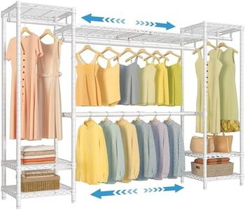 VIPEK X30 Expandable Clothes Rack Adjustable from 5' to 6'11", 950lbs Capacity Heavy Duty Portable Closet with 4 Hanger Rods & 7 Wire Shelves, Metal Wardrobe System for Reach-in Closet, White