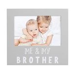 Pearhead Me and My Brother Sentiment Photo Frame, Big Sister or Brother Gift, Sibilng Pictures, Baby Keepsake, Grey