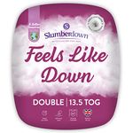 Slumberdown Feels Like Down Double Duvet - 13.5 Tog Warm Winter Quilt Ideal for Cold & Chilly Nights - Comfortable, Soft Touch Cover, Hypoallergenic, Machine Washable, Size (200cm x 200cm)