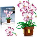 modopia Flowers Botanicals Orchid Building Set - Artificial Flower Building Blocks, Indoor Plants Home Office Decor Mother's Day Birthday Gifts for Adults Women Teens 14+ (323+PCS)