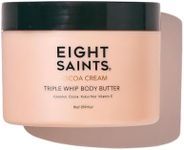 Eight Saints Cocoa Creme Body Butter, Natural and Organic Body Cream With Coconut Oil and Cocoa, Intense Hydration and Nourishing Moisturizer, 8 Ounces