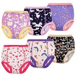 MooMoo Baby Training Pants Cotton Training Underwear for Toddler Girl 6 Pack 4T