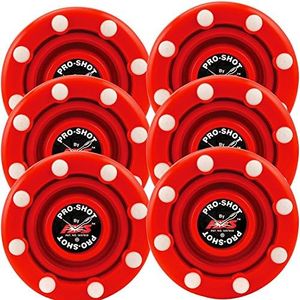 6 Pack of IDS Roller Hockey Puck Pro Shot (Red)