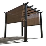 Alion Home Custom HDPE Permeable Canopy Sun Shade Cover Replacement with Rod Pockets for Pergola (14' x 9', Mocha Brown)