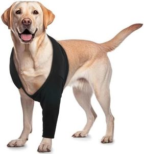 ROZKITCH Dog Surgery Recovery Sleeve Front Right Left Leg, Pet Prevent Licking Wound Elbow Brace Protector, Dog Recovery Suit Cone Collar Alternative for Sprain ACL CCL Arthritis Joint Care Black XS