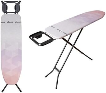 Vileda Diamond Bügelbrett | Höhenverstellbarer Bügeltisch mit titanbeschichtetem Bezug | Für Dampfbügelstationen, TÜV-geprüft & stabil - Große Bügelfläche 120x38 cm | 3 Jahre Garantie | Comfort-Pack