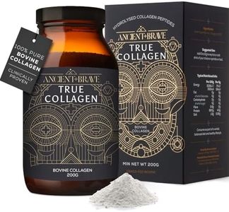 Ancient + Brave True Collagen 200g - Grass-Fed Bovine Collagen Powder - 100% Hydrolysed Collagen Peptides (Type 1) High Protein Supplements for Women - Fasting, Beauty, Keto - Skin, Hair & Nail Health