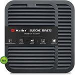 Walfos Silicone Trivets For Hot Pots and Pans - 2 Pack Hot Pads for Kitchen Counter, (30×23cm) Heat Resistant Silicone Table Mat -Multi-Purpose trivets for Hot Dishes Silicone Pot Holders Mat, Black