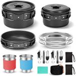 15PCS Camping Cookware Mess Kit for