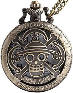 VIGOROSO One Piece Anime Vintage Antique Bronze Steampunk Quartz Pocket Watch Necklace Pendant in Box
