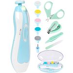 Baby Nail Trimmer Electric-12 in 1 Baby Nail Clippers Safe Baby Nail File Kit with a Nail Clipper, Scissor, Tweezers, and Nail Files