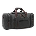 LOSMILE Large Travel Duffles,40L-50L Holdall Travel Bags Weekend Bag Overnight Bag Carry On Luggage. (Black)