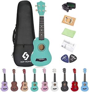 Soprano Ukulele Beginner Pack, 21 Inch Basswood kids Ukuleles Starter Kit with Gig Bag Digital Tuner Spare Strings and Picks. (green)