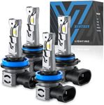rimthin 9005 H 11 Bulbs Combo, H 11 9005 Fog Lights Bulb, 800% Brighter with Cooling Fan, Plug and Play, Pack of 4
