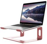 ALASHI Laptop Stand for Desk, Aluminum Computer Riser, Ergonomic Notebook Holder, Detachable Metal Laptops Elevator, PC Cooling Mount Support 10 to 15.6 Inches Notebook, Rose Gold