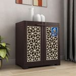 Nilkamal Freedom Star (FMSC09STR) Shoe Rack Plastic Cabinet | 3-Year Warranty | Dustproof Chappal Stand with Door | Indoor & Outdoor | Weather Brown & Biscuit