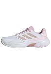 adidas Women's Courtjam Control 3 Tennis Shoes, Cloud White/Silver Metallic/Lucid Pink, 7 UK